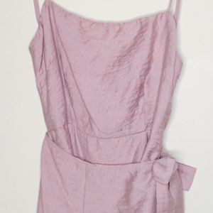 pepita cami strap wrap dress blush